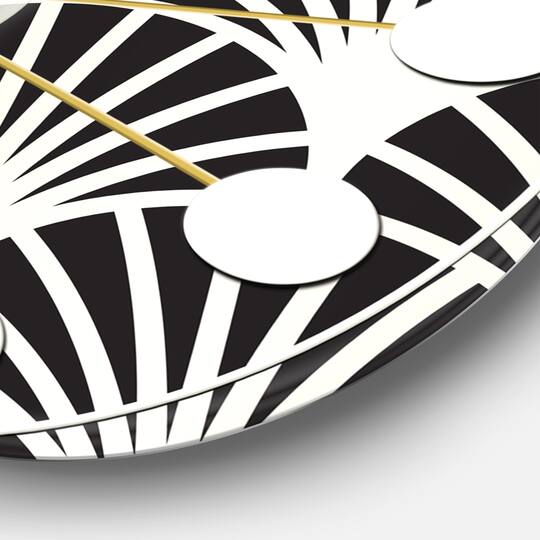 Designart 'Retro Art Deco Waves I Mid-Century Modern Wall Clock
